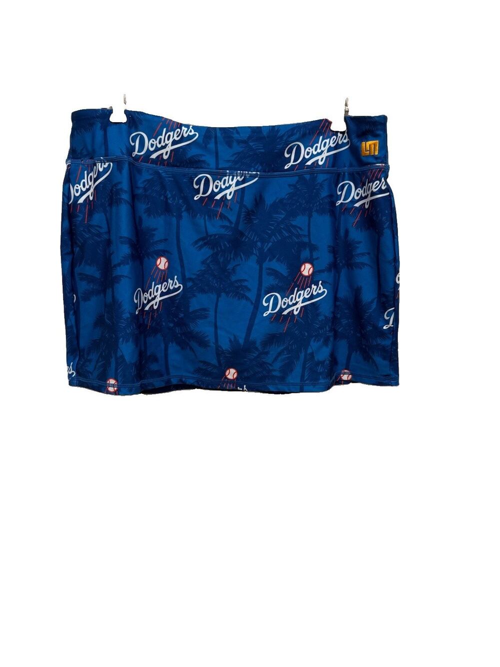 Loudmouth Ladies LA Dodgers Golf Skort Women’s Blue Palm Tree Print 38 Waist MLB
